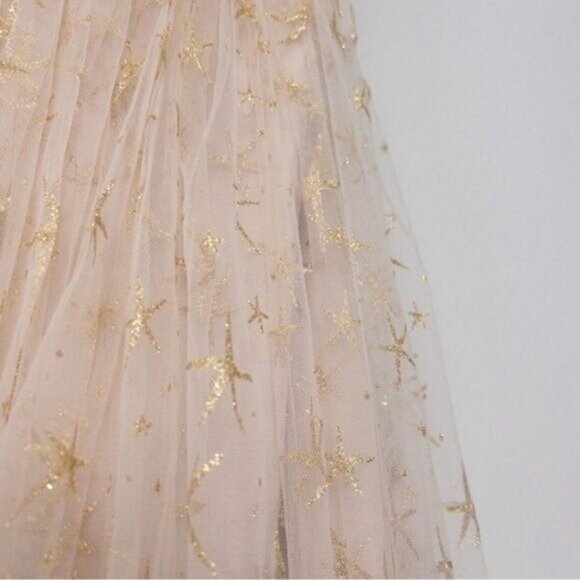 NWT BHLDN x Joanna August Brenda Star Strapless Midi Dress 8 Gold Bridal Tulle - Picture 10 of 14